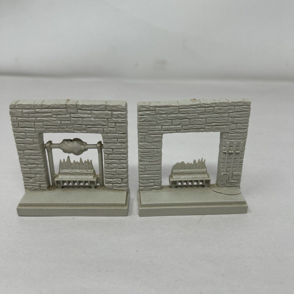 Marx Vintage Split Level Dollhouse Replacement Fireplace Barbecue Grill - 2 Pcs